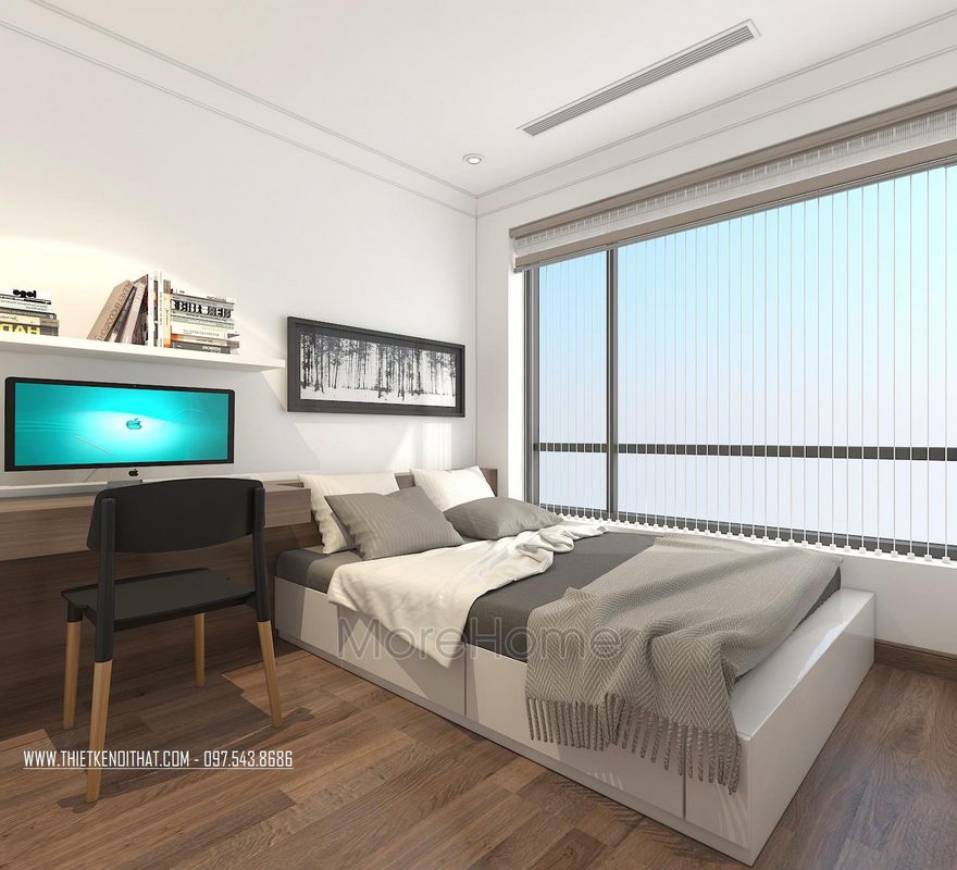 Thiết kế nội thất phòng ngủ chung cư Gardenia Mỹ Đình Nam Từ Liêm Hà Nội